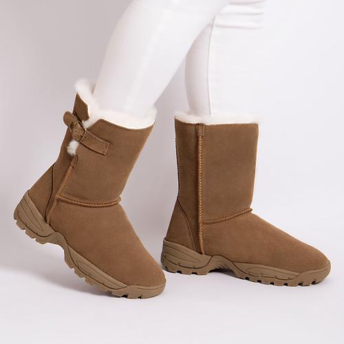 Ladies Berkshire Sheepskin Mid Boot Chestnut Extra Image 5